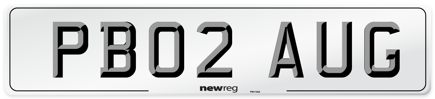 PB02 AUG Number Plate from New Reg